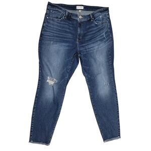 Lane Bryant Womens Signature Fit High-Rise Skinny Cropped Jeans Size 22 EUC